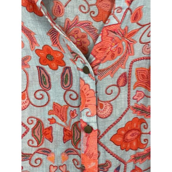 Soft Surroundings Boho Print Button Top Women’s Size Large - Picture 8 of 11